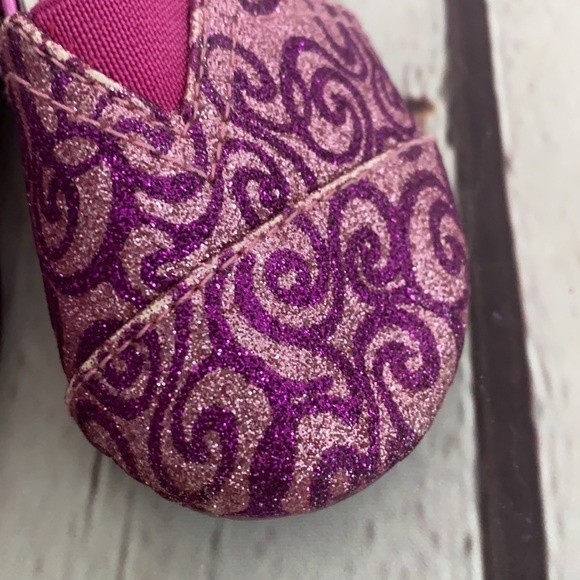 Koala Kids Pink/Magenta Glitter Swirly Alpargatas Slip Ons - Picture 2 of 5